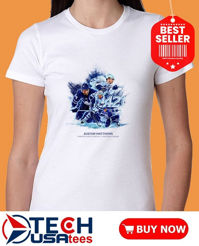 Auston Matthews Toronto Maple Leafs all-time goals leader shirt