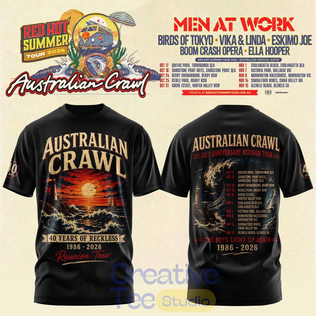 Australian Crawl – Red Hot Summer Tour 2026 3D T-Shirt