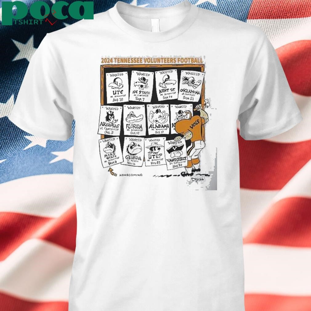 Authorized 2024 Tennessee Football Schedule Shirt