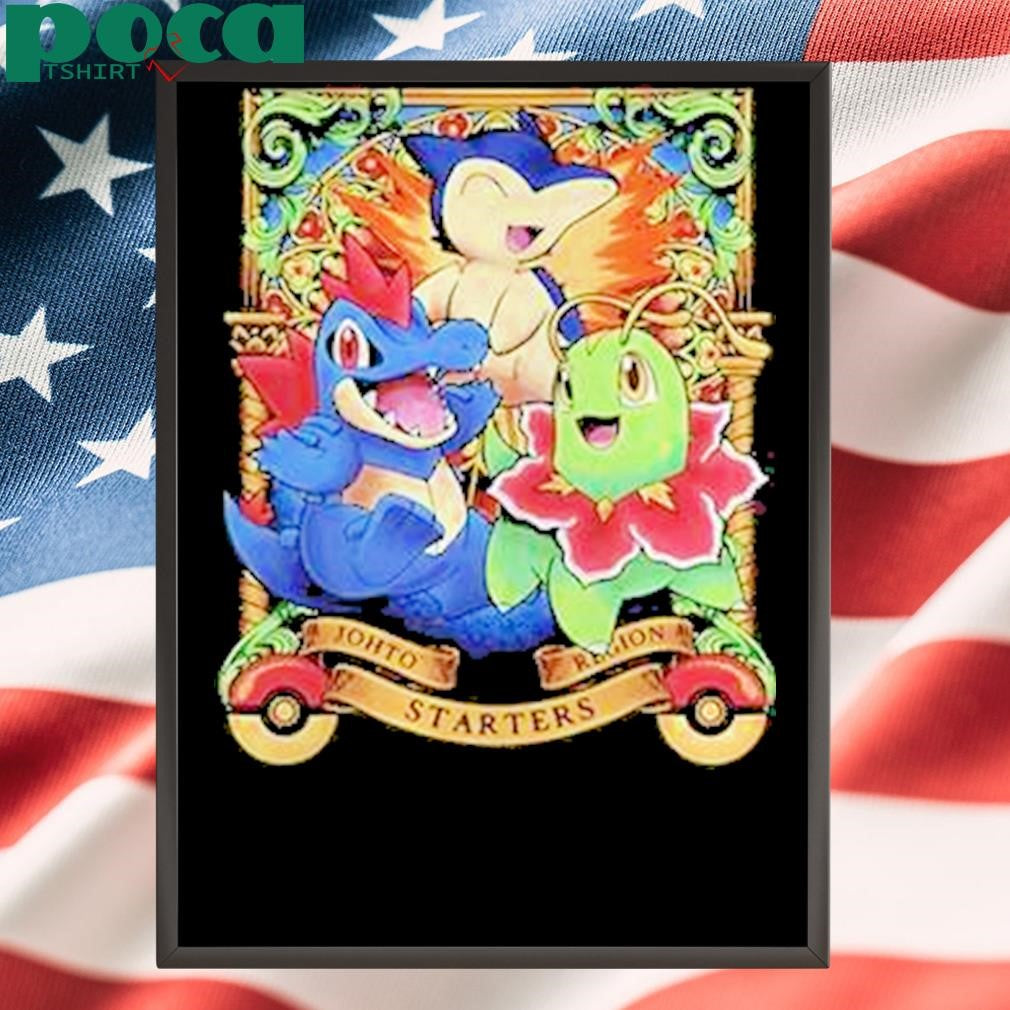 Authorized Johto Region Starters Chikorita Cyndaquil And Totodile Shirt