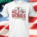 Authorized Kansas City Chiefs Caution Hearing Protection Required 1422 Decibels 2024 Conference Champions Shirt