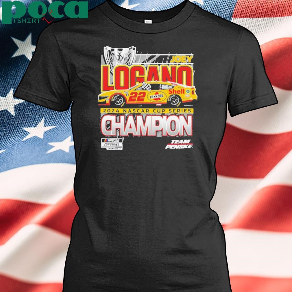 Authorized Men’s Team Penske Black Joey Logano 2024 NASCAR Cup Series Champion Official T Shirt