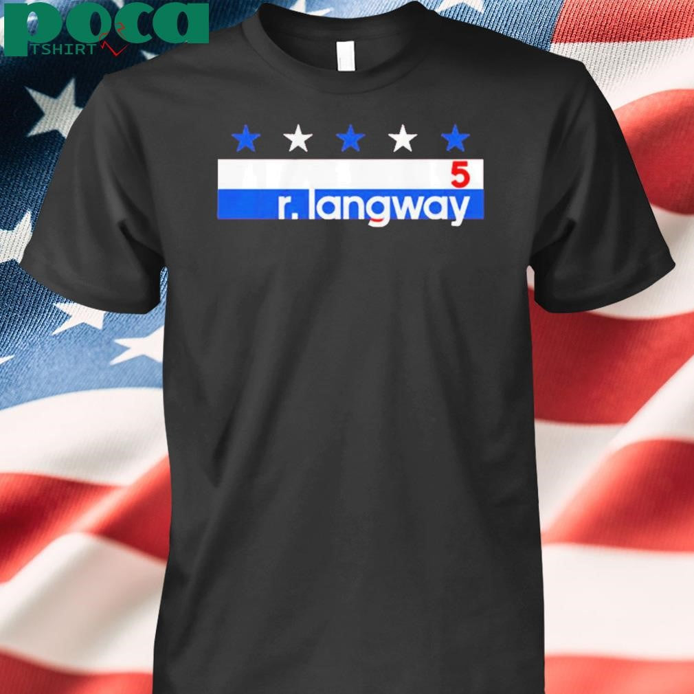 Authorized Rod Langway Name Number Stripe shirt