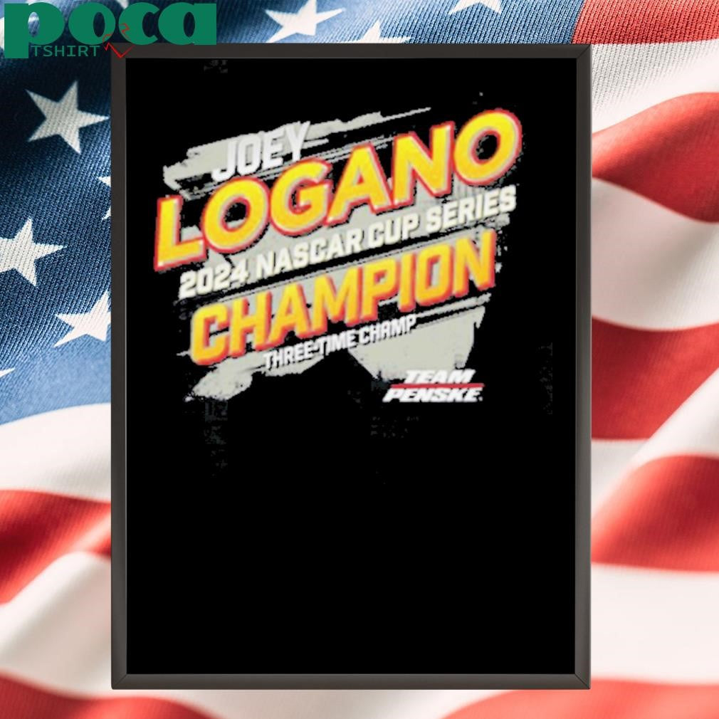 Authorized Women’s Team Penske Black Joey Logano 2024 NASCAR Cup Series Champion Vintage V Neck T Shirt
