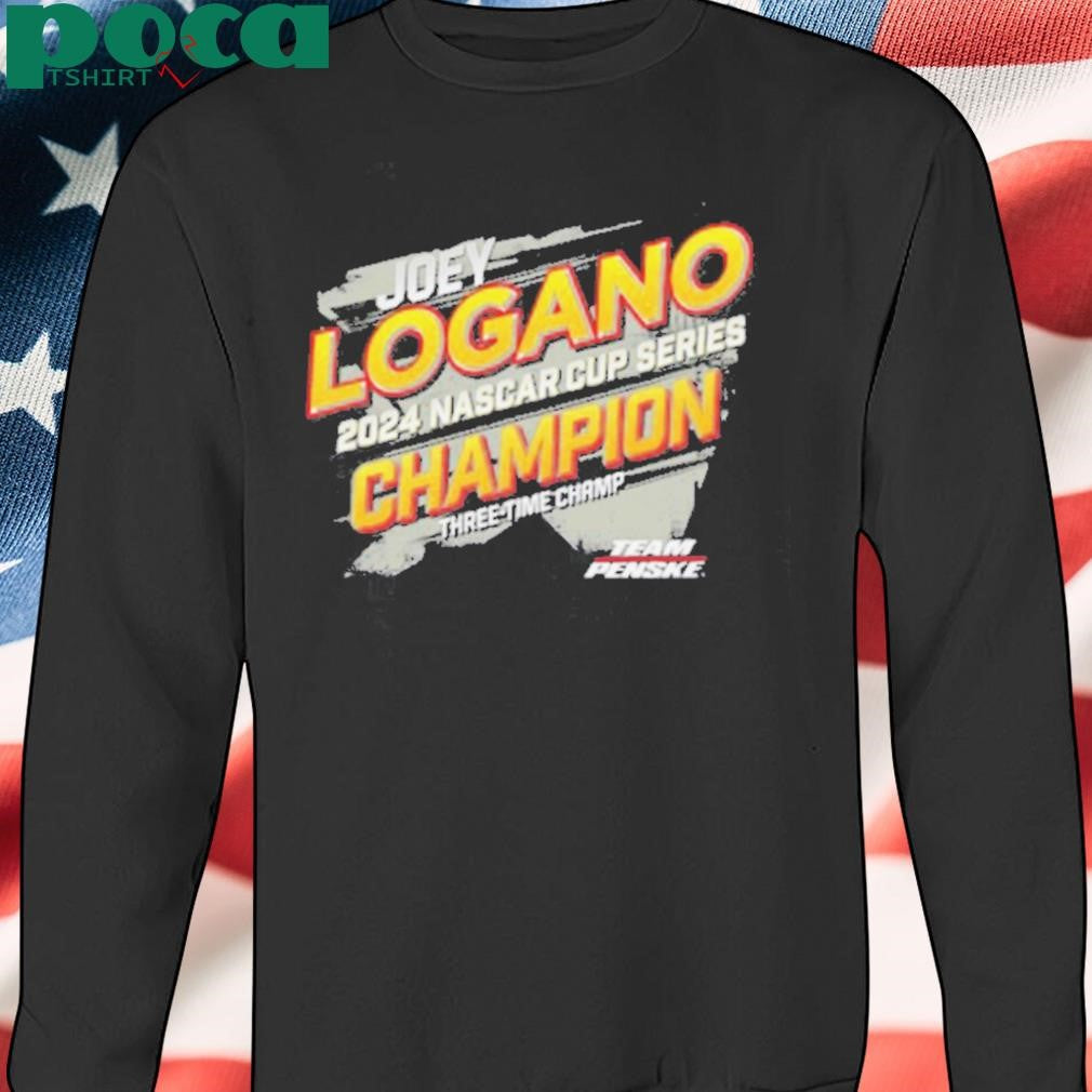 Authorized Women’s Team Penske Black Joey Logano 2024 NASCAR Cup Series Champion Vintage V Neck T Shirt