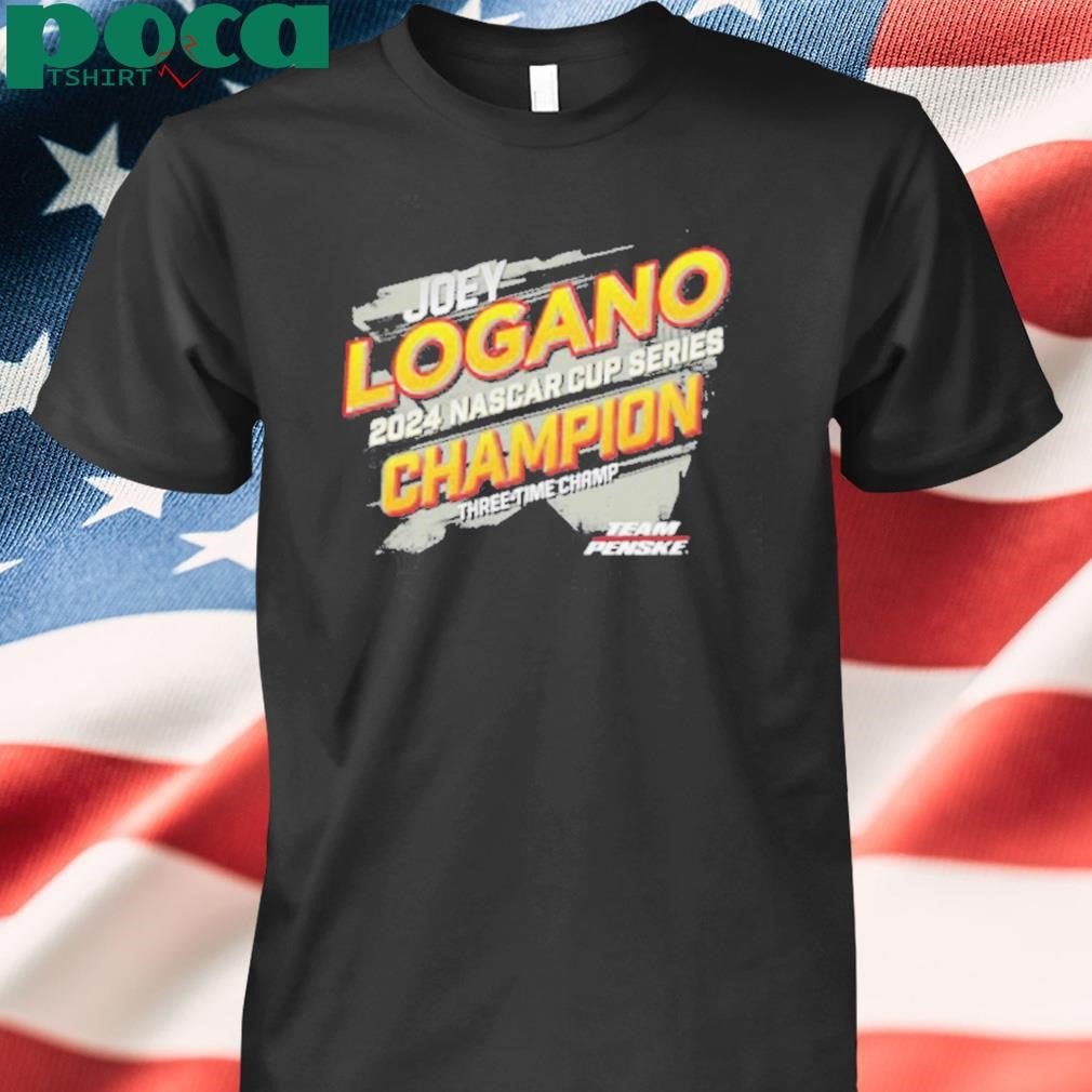 Authorized Women’s Team Penske Black Joey Logano 2024 NASCAR Cup Series Champion Vintage V Neck T Shirt