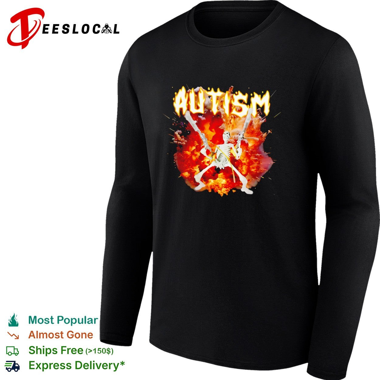 Autism Skeleton With Guns shirt