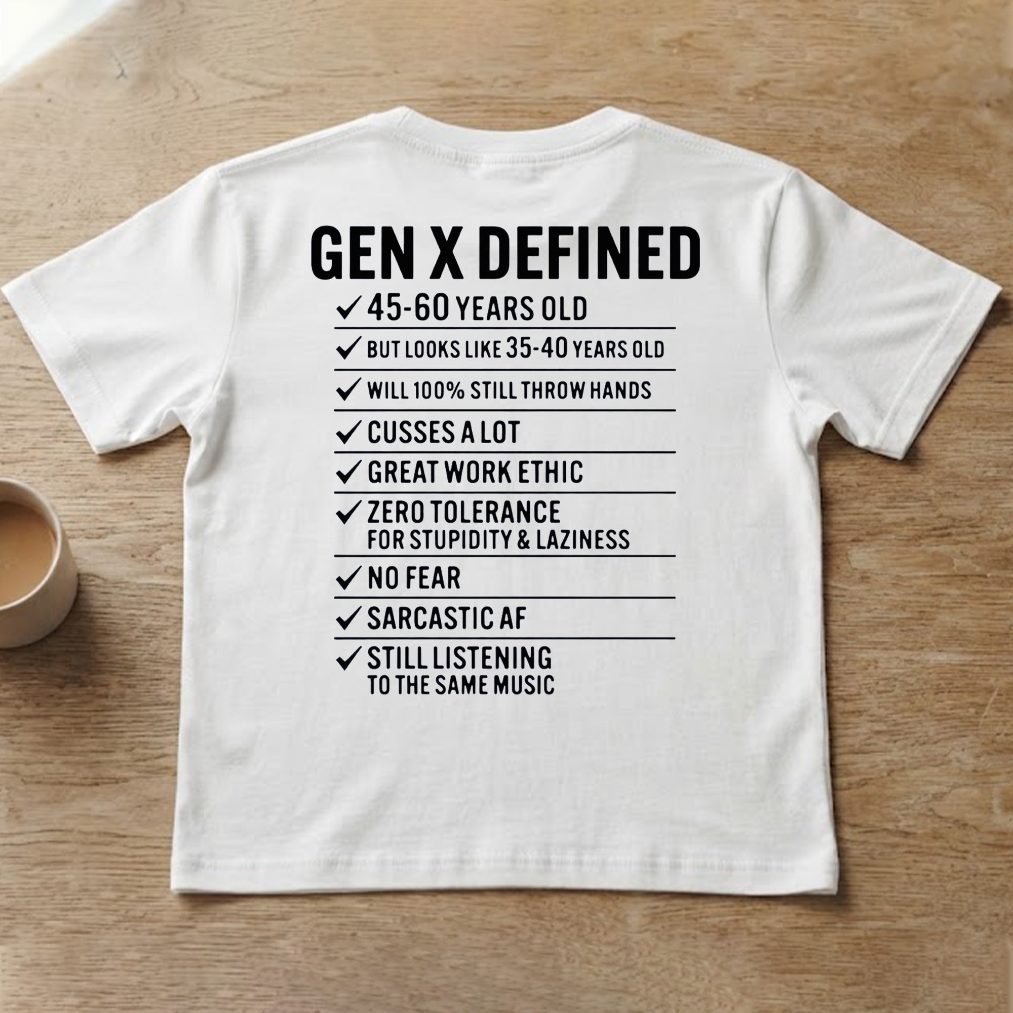 Back Official Gen X Defined 45 60 Years Old Shirt