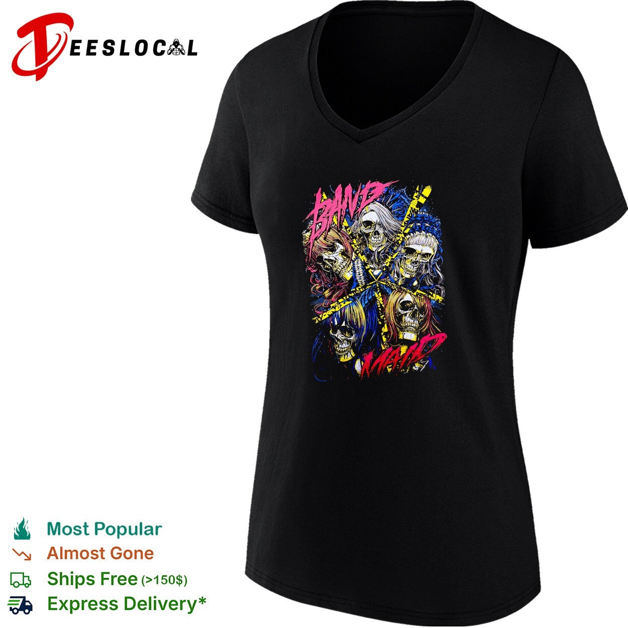 Band Maid skulls collage shirt