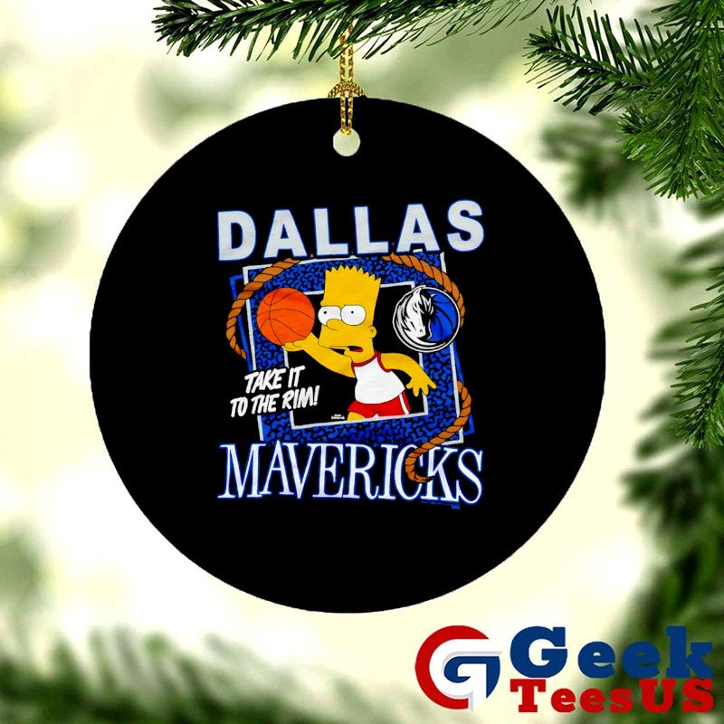 Bart Simpsons Dallas Mavericks NBA take it to the rim cartoon shirt
