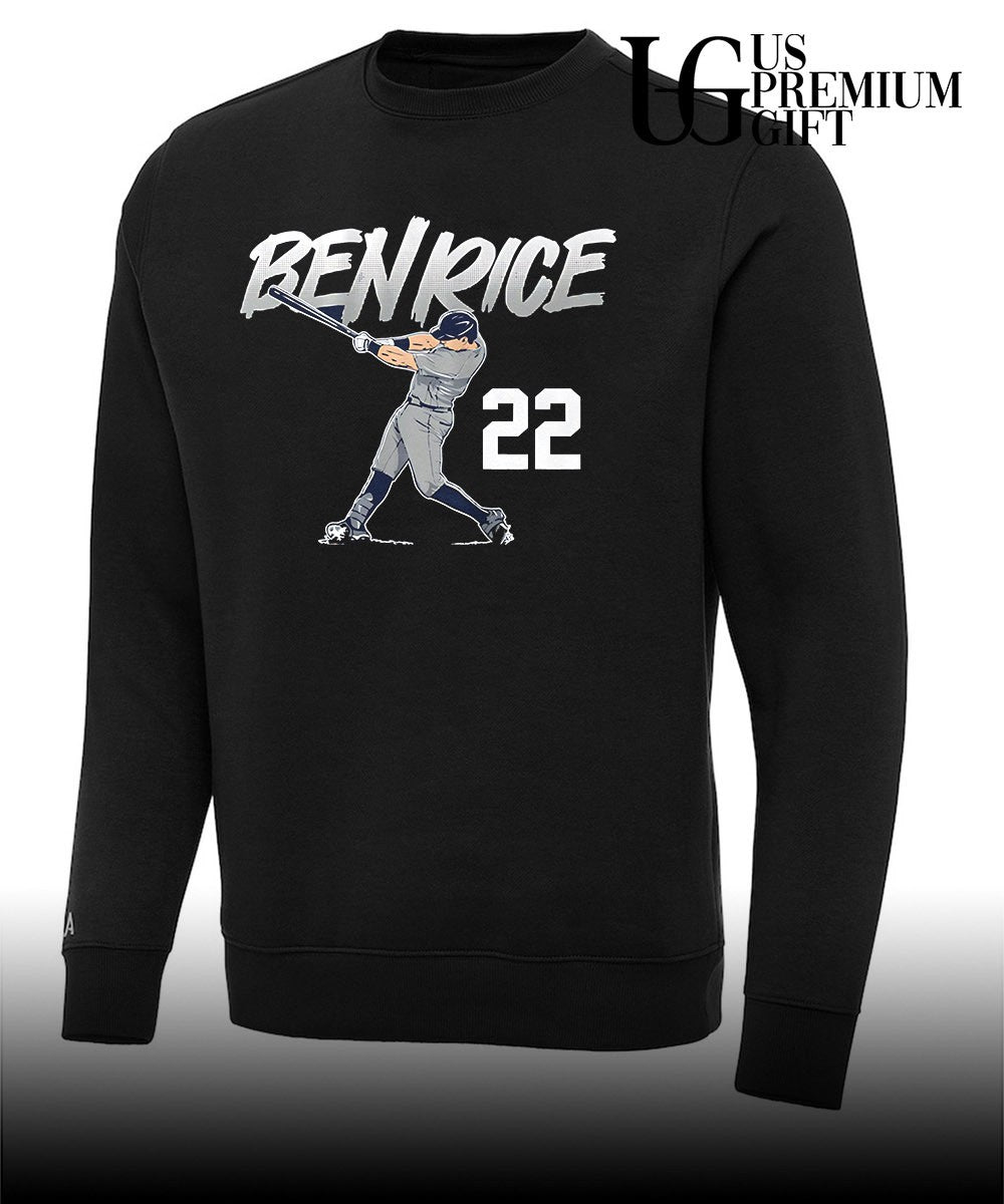 Ben Rice 22 New York Yankees baseball slugger swing shirt