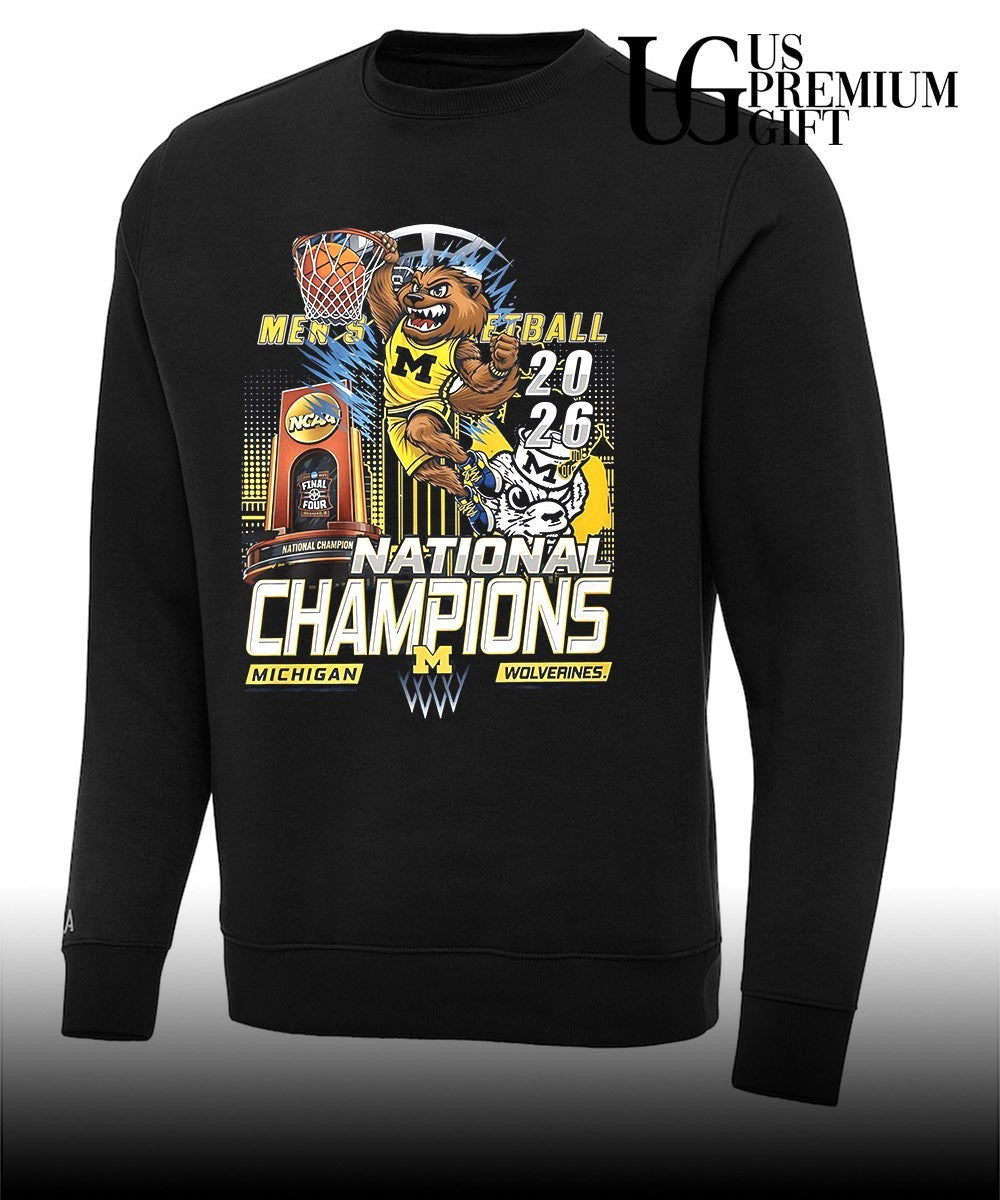 Biff Michigan Wolverines 2026 NCAA Men’s Basketball National Champions mascot shirt