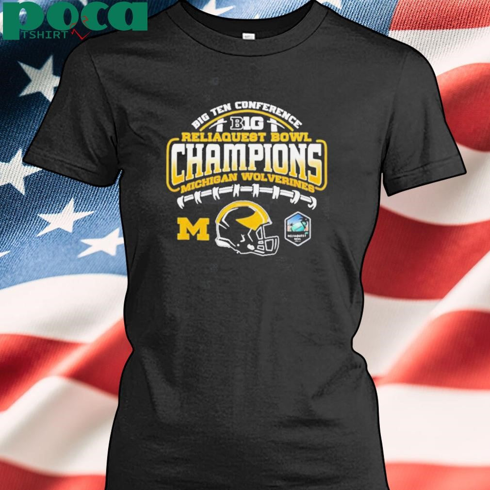 Big Ten Conference Reliaquest Bowl Champions Michigan Wolverines helmet Fan Favorite shirt