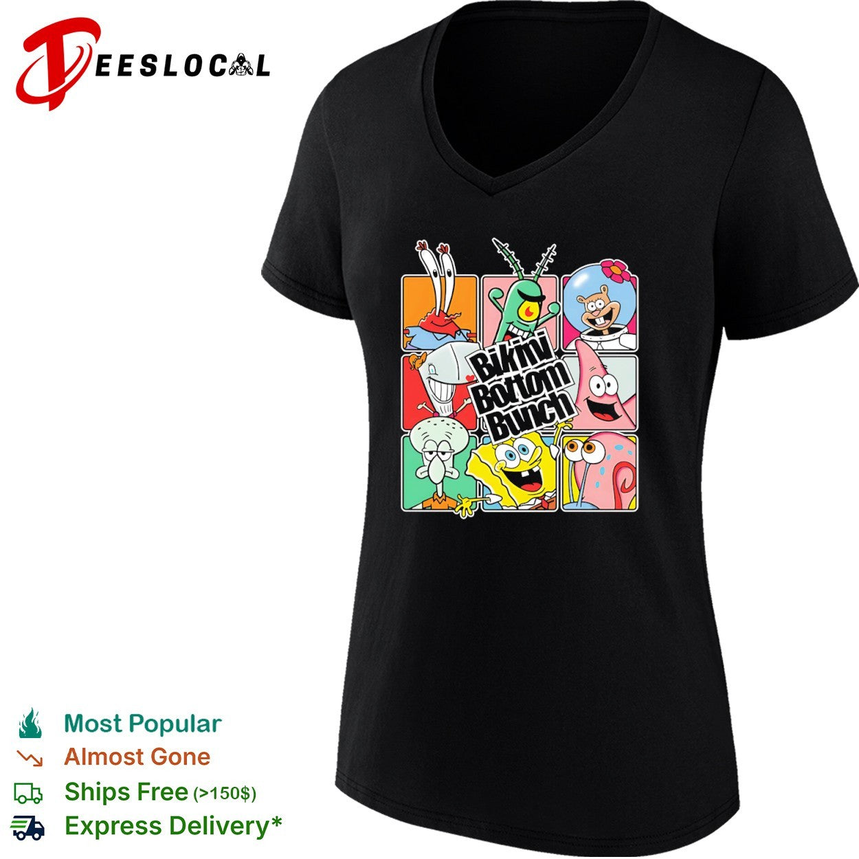 Bikini Bottom Bunch SpongeBob Patrick Squidward Mr Krabs Plankton Sandy shirt