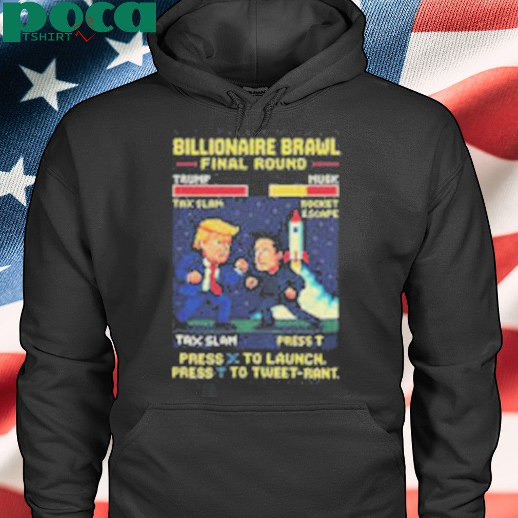 Billionaire Brawl Final Round Elon Musk and Donald Trump Press to Launch shirt