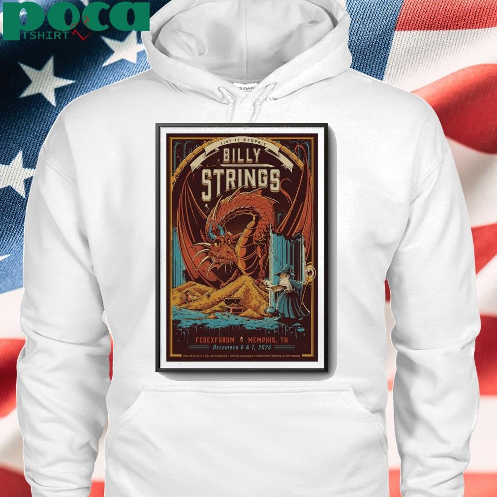 Billy Strings FedEx Forum Dec 6 & 7 2024 Memphis TN Tour Poster shirt