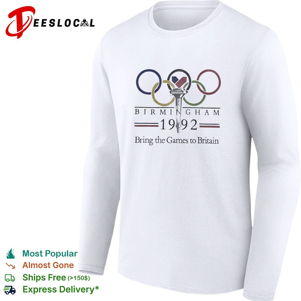 Birmingham 1992 Bring the Games to Britain Olympic Torch Logo Birmingham 1992 shirt