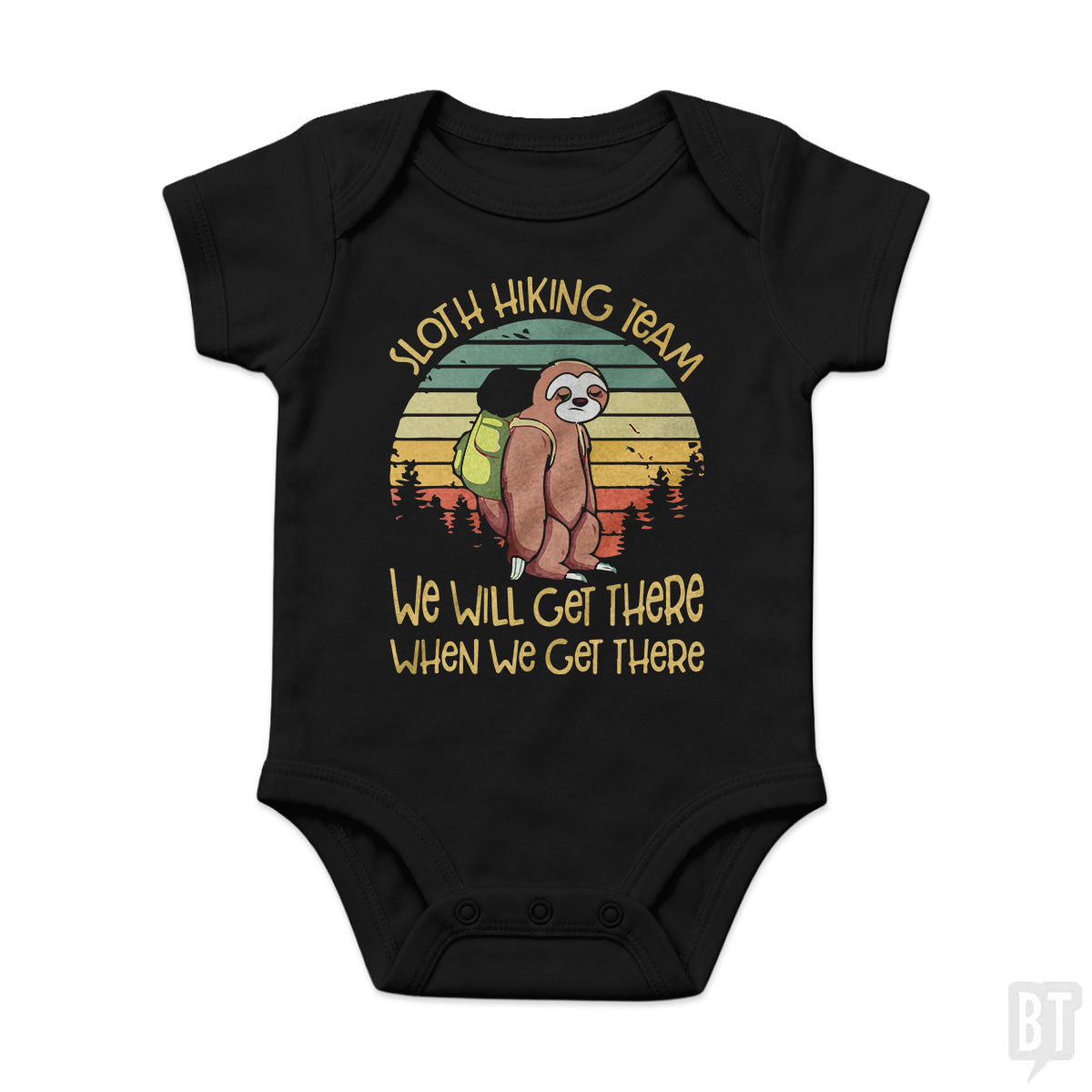 Funny Sloth Hiking Team #2 Baby One-Piece