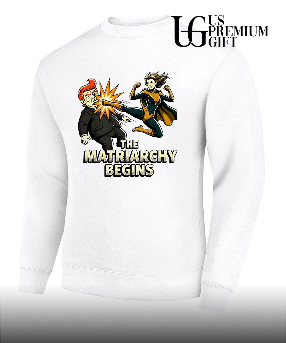 Blonde Blazer kick Donald Trump in the face The Matriarchy Begins shirt