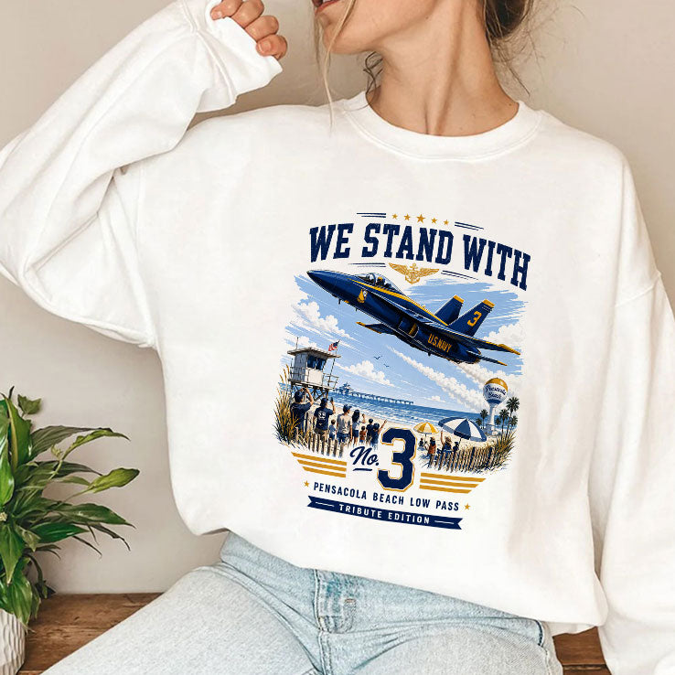 Flying Low No. 3 Pensacola Beach Low Pass Tribute Edition US Navy Jet Airshow Aviation T Shirt