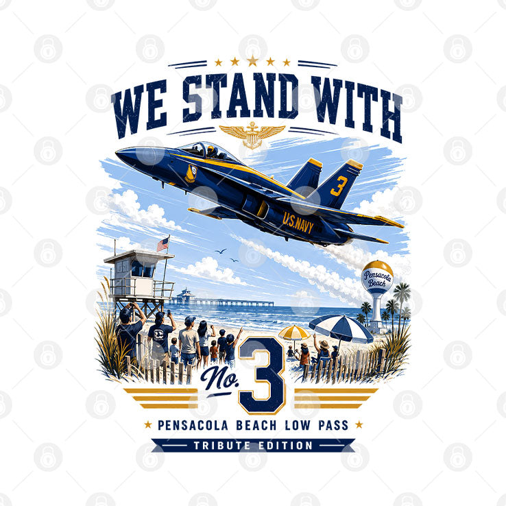 Flying Low No. 3 Pensacola Beach Low Pass Tribute Edition US Navy Jet Airshow Aviation T Shirt