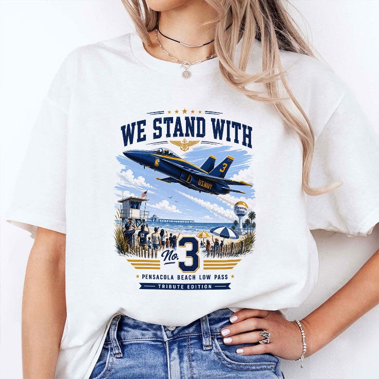 Flying Low No. 3 Pensacola Beach Low Pass Tribute Edition US Navy Jet Airshow Aviation T Shirt