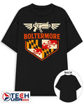 Boltermore Warhammer X Maryland flag logo shirt