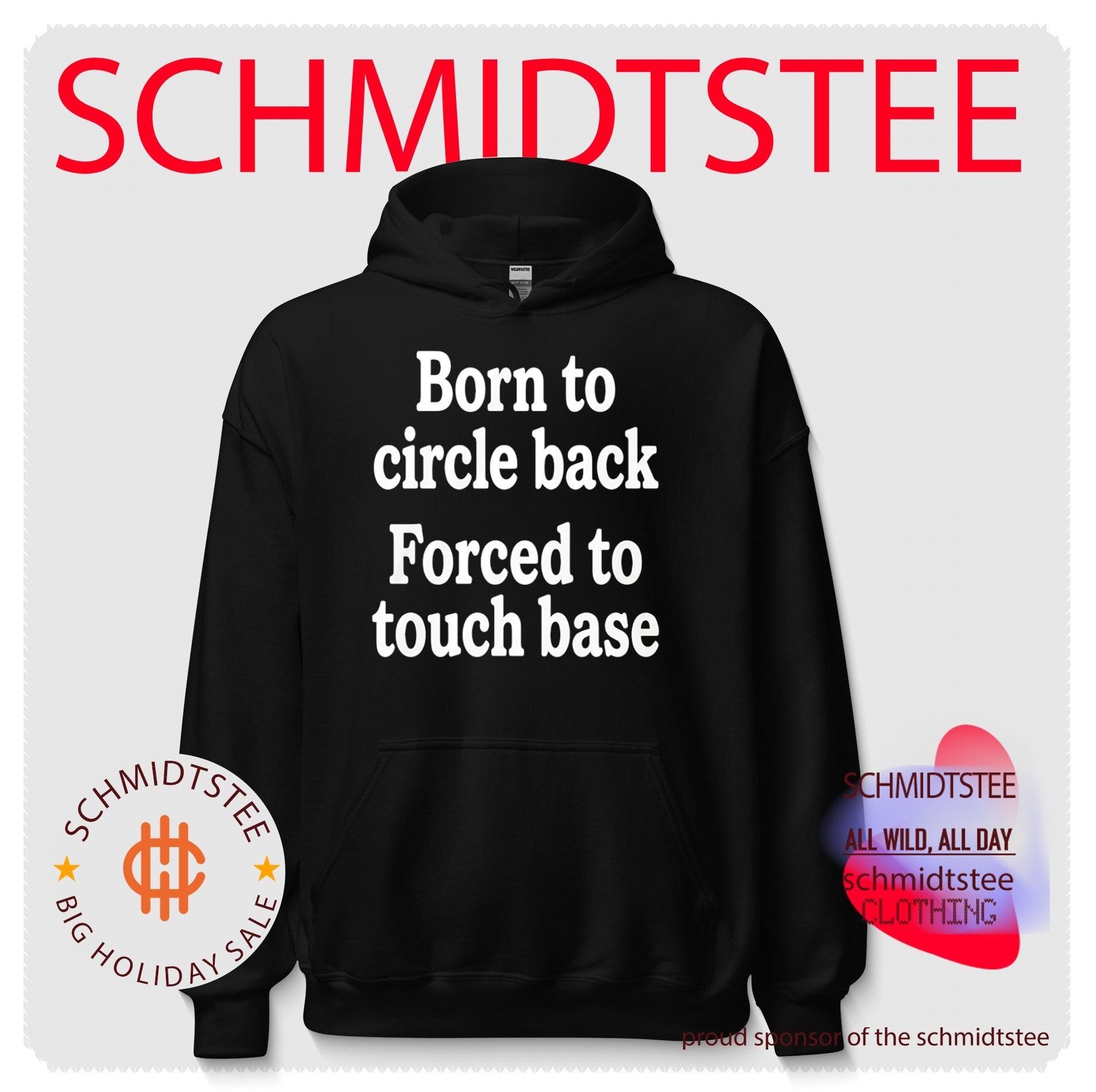 Born To Circle Back Forced To Touch Base Embroidered Shirt