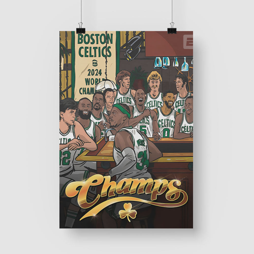 Boston Celtics 2024 World Champions Celtics’ Legends Poster