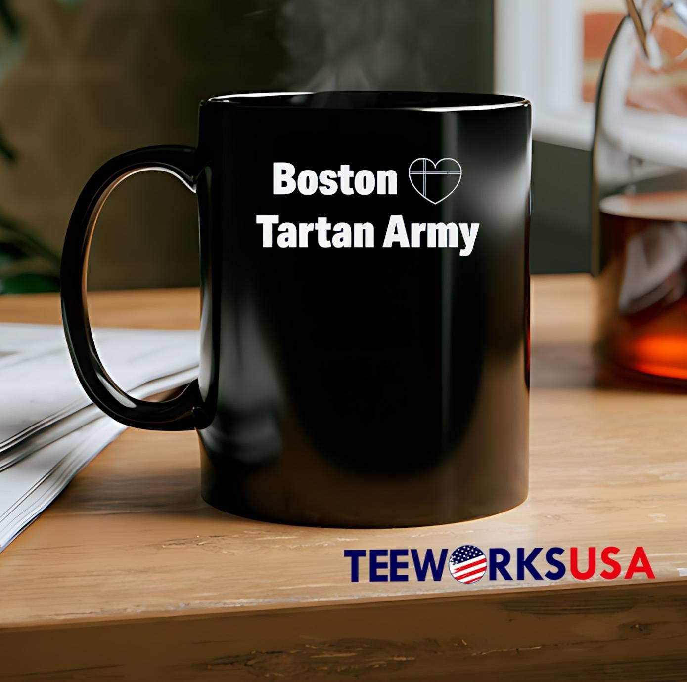 Boston Tartan Army Heart Scotland Soccer Fan Club Navy Blue shirt