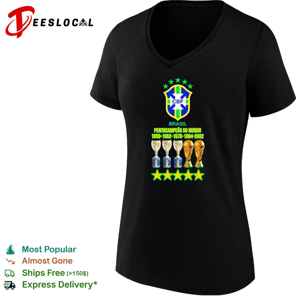 Brasil Pentacampeao do Mundo 1958 1962 1970 1994 2002 CBF World Cup team Brazil shirt