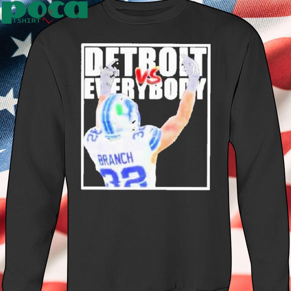 Brian Branch Vs Everybody Detroit Lions Middle Finger Shirt