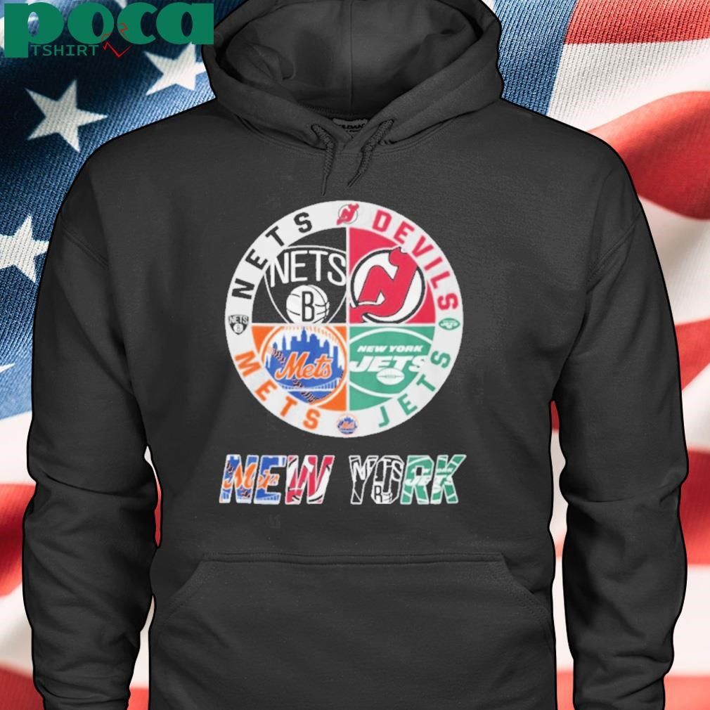 Brooklyn Nets x New York Mets x New York Jets x New Jersey Devils Unisex T Shirt