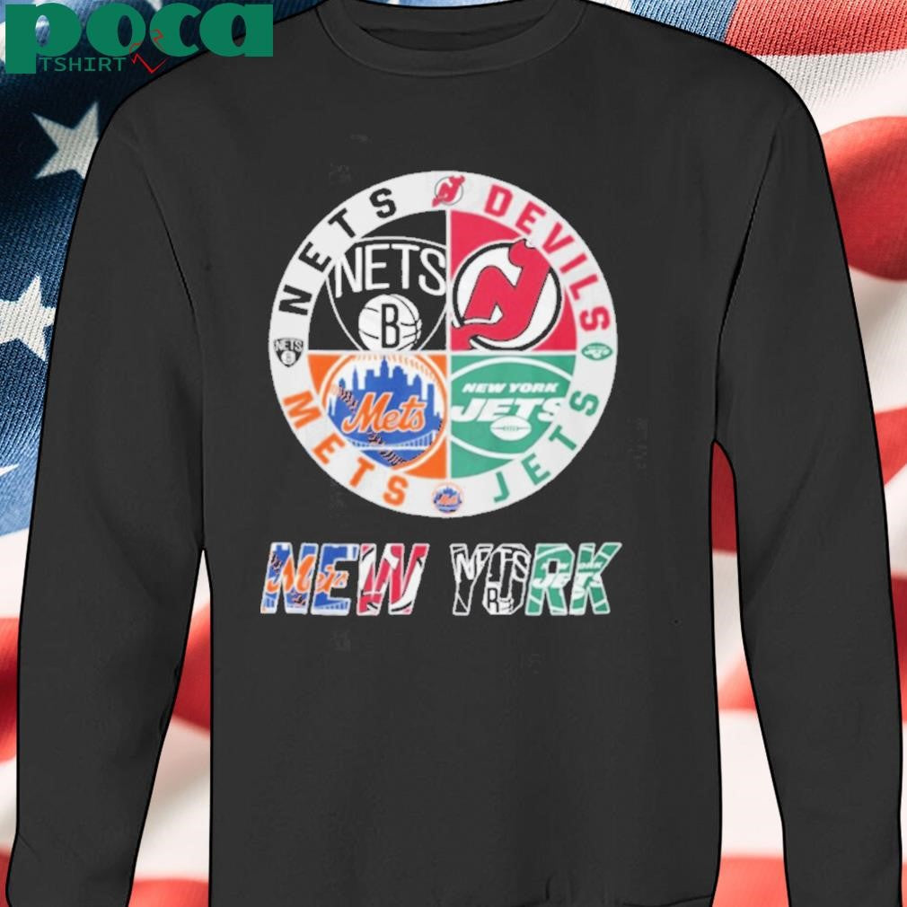 Brooklyn Nets x New York Mets x New York Jets x New Jersey Devils Unisex T Shirt
