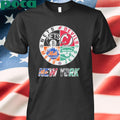 Brooklyn Nets x New York Mets x New York Jets x New Jersey Devils Unisex T Shirt