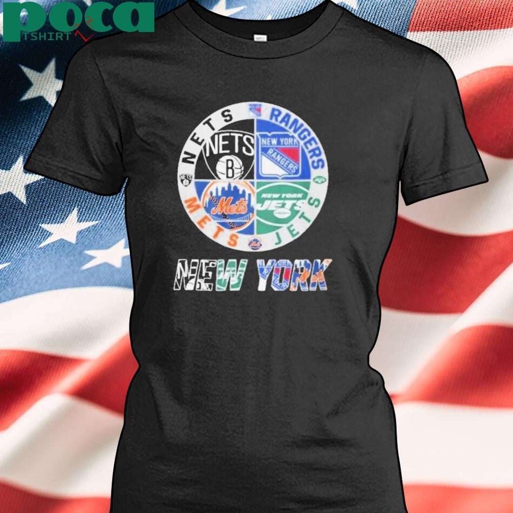 Brooklyn Nets x New York Rangers x New York Jets x New York Mets Unisex T Shirt