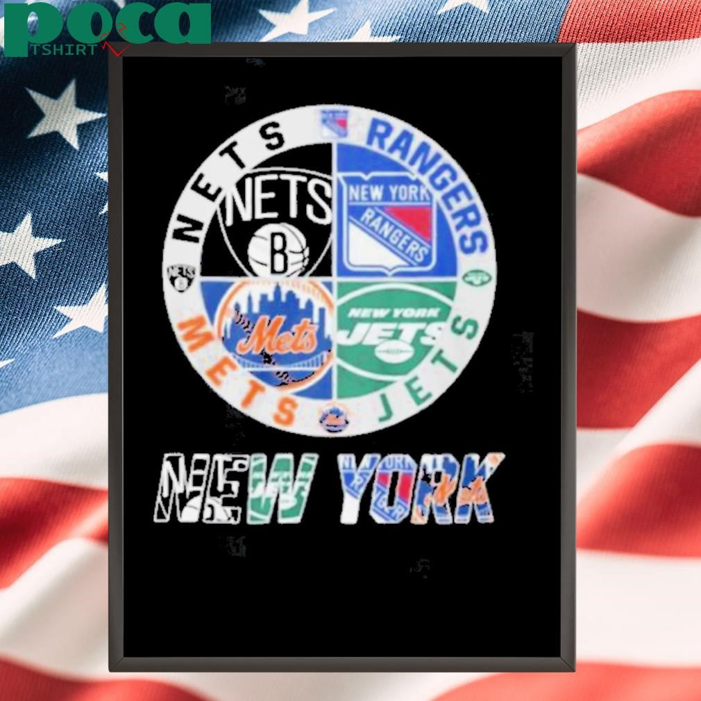Brooklyn Nets x New York Rangers x New York Jets x New York Mets Unisex T Shirt
