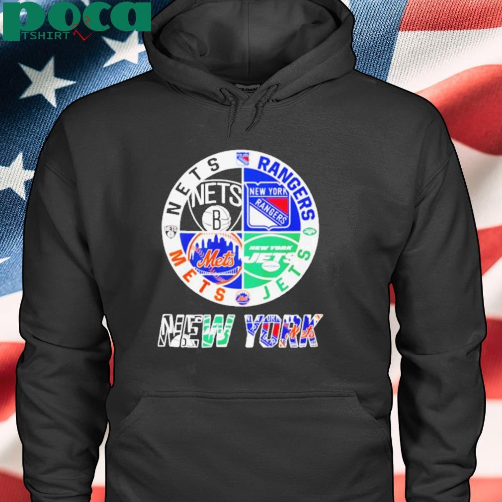 Brooklyn Nets x New York Rangers x New York Jets x New York Mets logo shirt