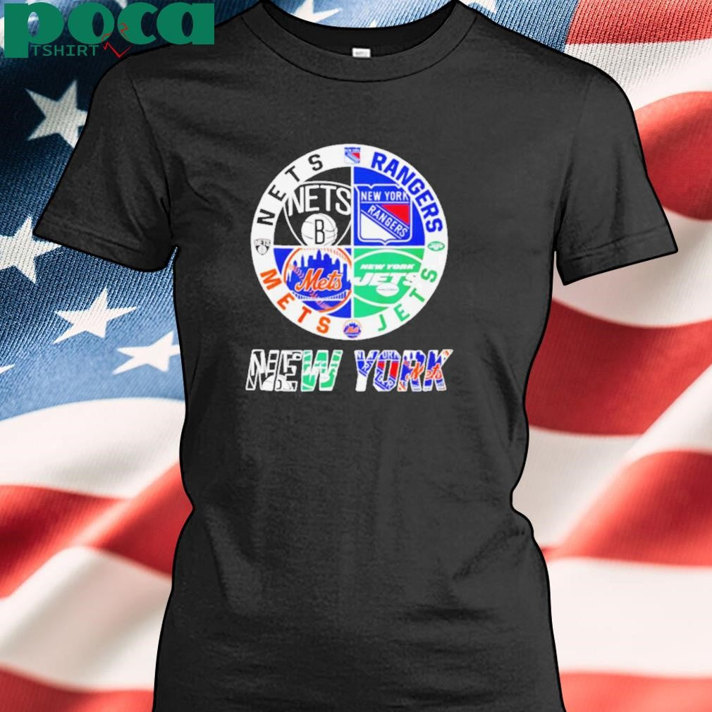 Brooklyn Nets x New York Rangers x New York Jets x New York Mets logo shirt