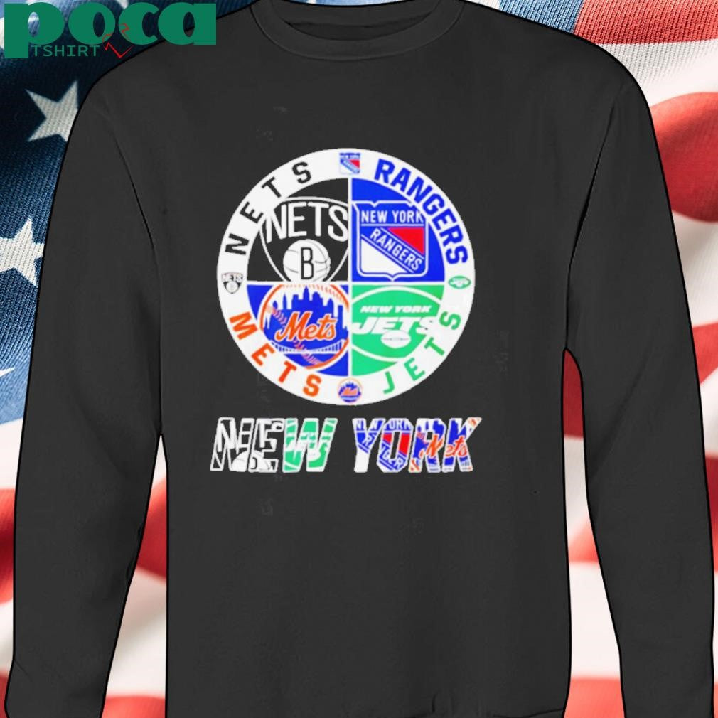 Brooklyn Nets x New York Rangers x New York Jets x New York Mets logo shirt