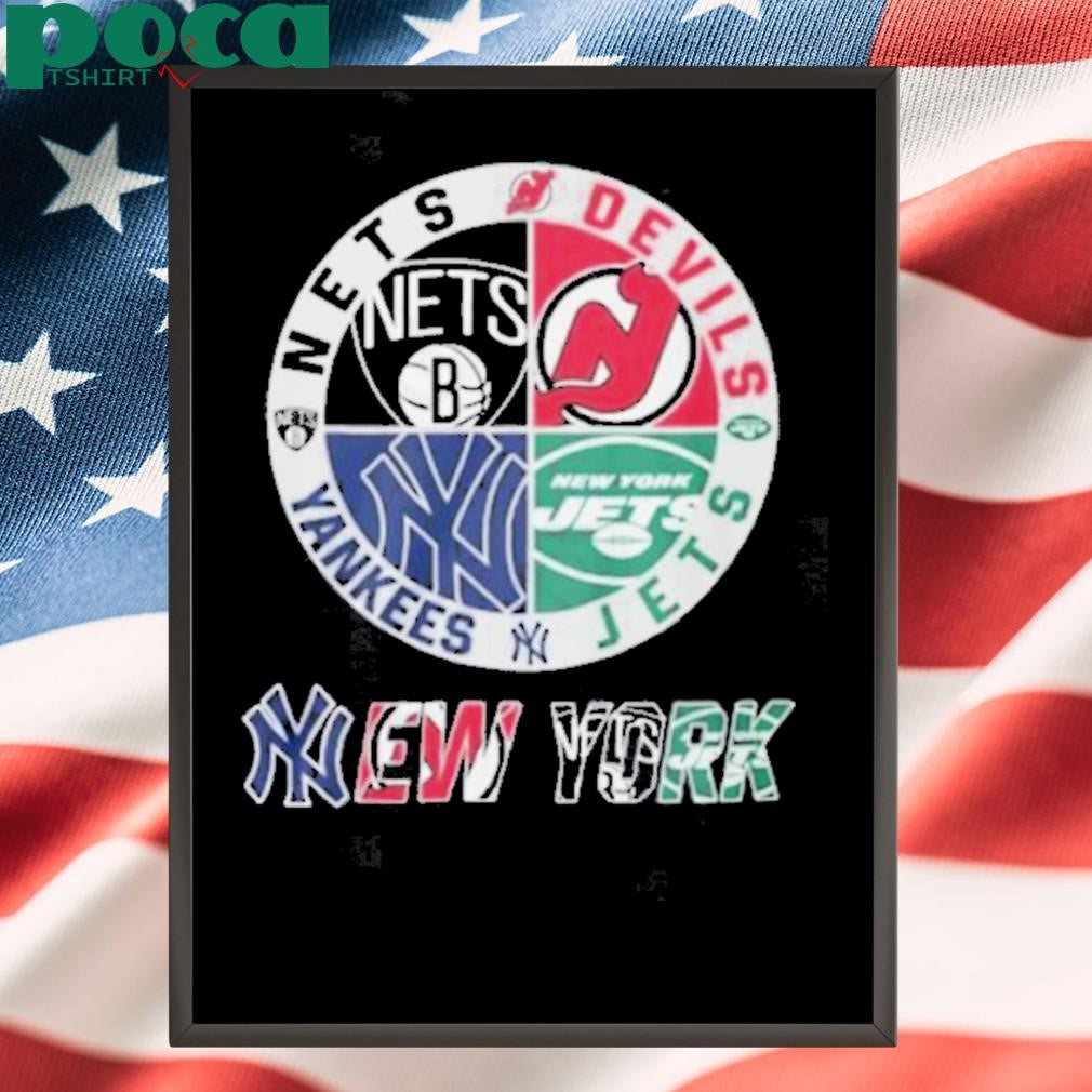 Brooklyn Nets x New York Yankees x New York Jets x New Jersey Devils Unisex T Shirt