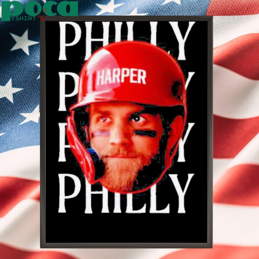 Bryce Harper Philadelphia Phillies head in the Game Series 2025 shirt