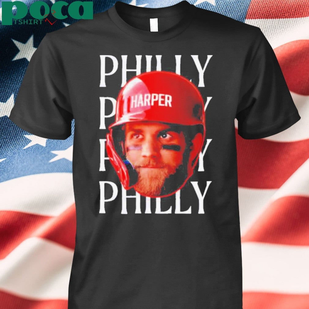 Bryce Harper Philadelphia Phillies head in the Game Series 2025 shirt