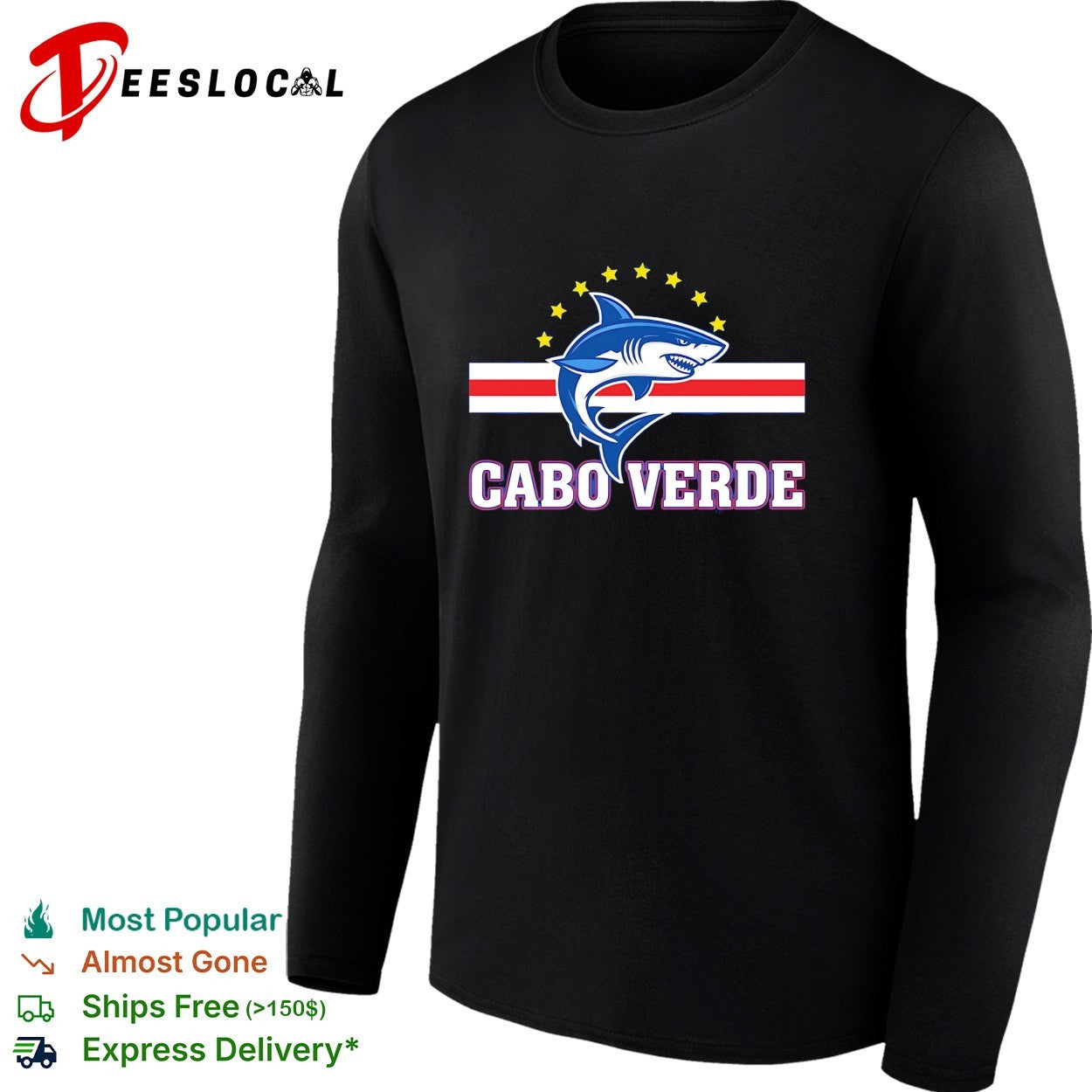 Cabo Verde shark mascot crest shirt