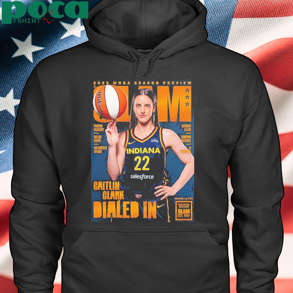 Caitlin Clark From Iowa Hawkeyes x SLAM 256 Tribute Poster Cover 2025 WNBA Season Preview Dailed In Orange Metal shirt