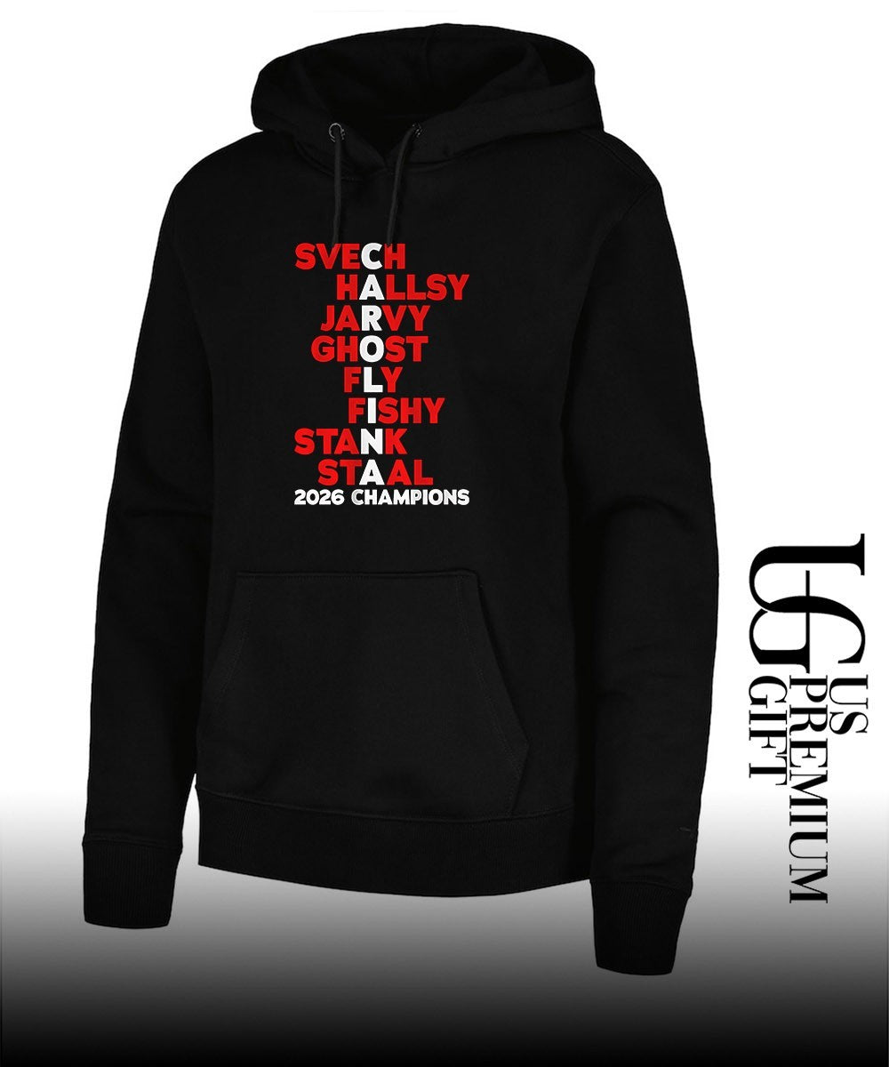Carolina Hurricanes hockey 2026 names Champions shirt