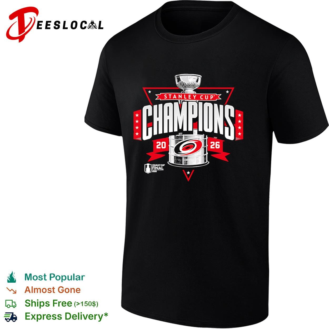 Carolina Hurricanes trophy Stanley Cup champions 2026 shirt