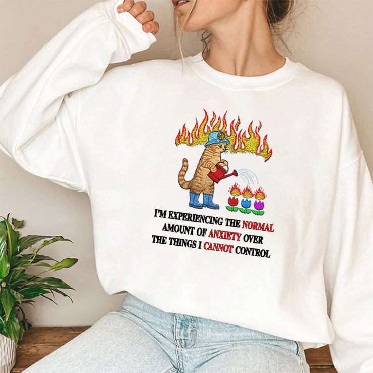 Cat I’m Experiencing The Normal Amount Of Anxiety Over The Things I Cannot Control T Shirt