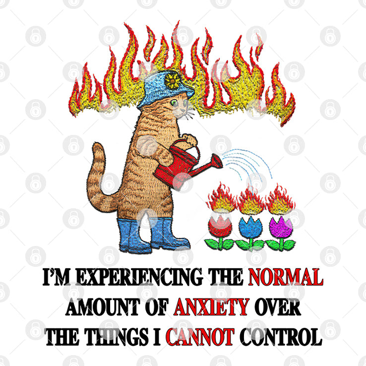 Cat I’m Experiencing The Normal Amount Of Anxiety Over The Things I Cannot Control T Shirt