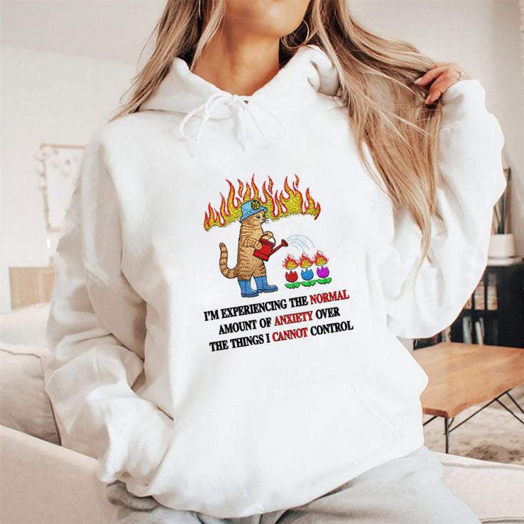 Cat I’m Experiencing The Normal Amount Of Anxiety Over The Things I Cannot Control T Shirt